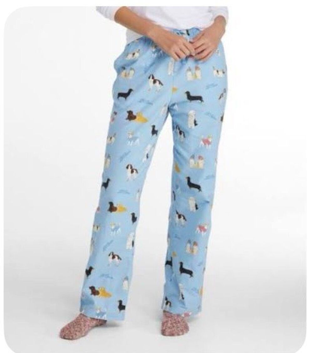 L.L. Bean flannel dog pants size large NWT